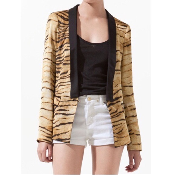 zara tiger print blazer